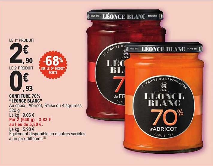 CONFITURE 70% «LÉONCE BLANC»