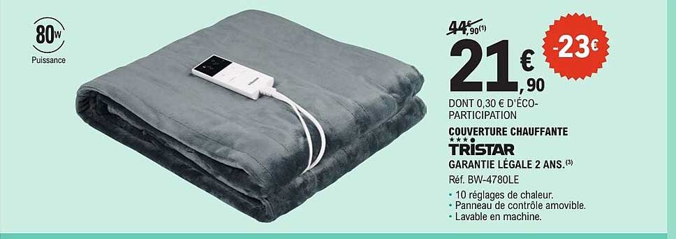COUVERTURE CHAUFFANTE TRISTAR