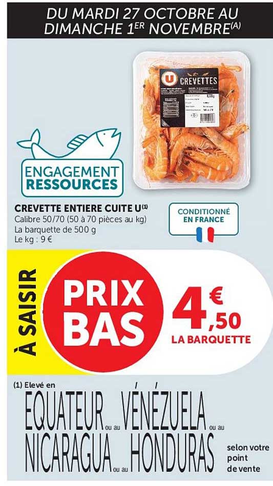 CREVETTE ENTIERE CUITE U