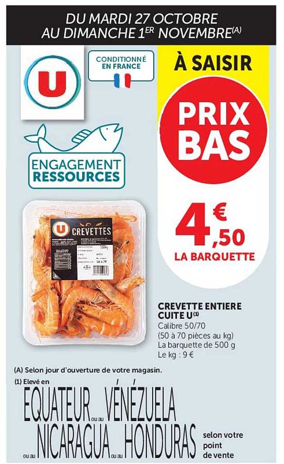 CREVETTE ENTIERE CUITE U
