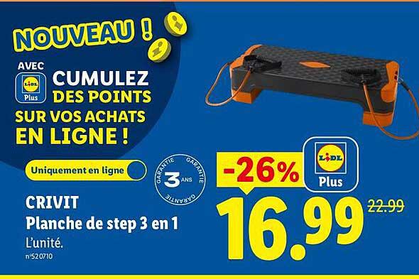 CRIVIT Planche de step 3 en 1