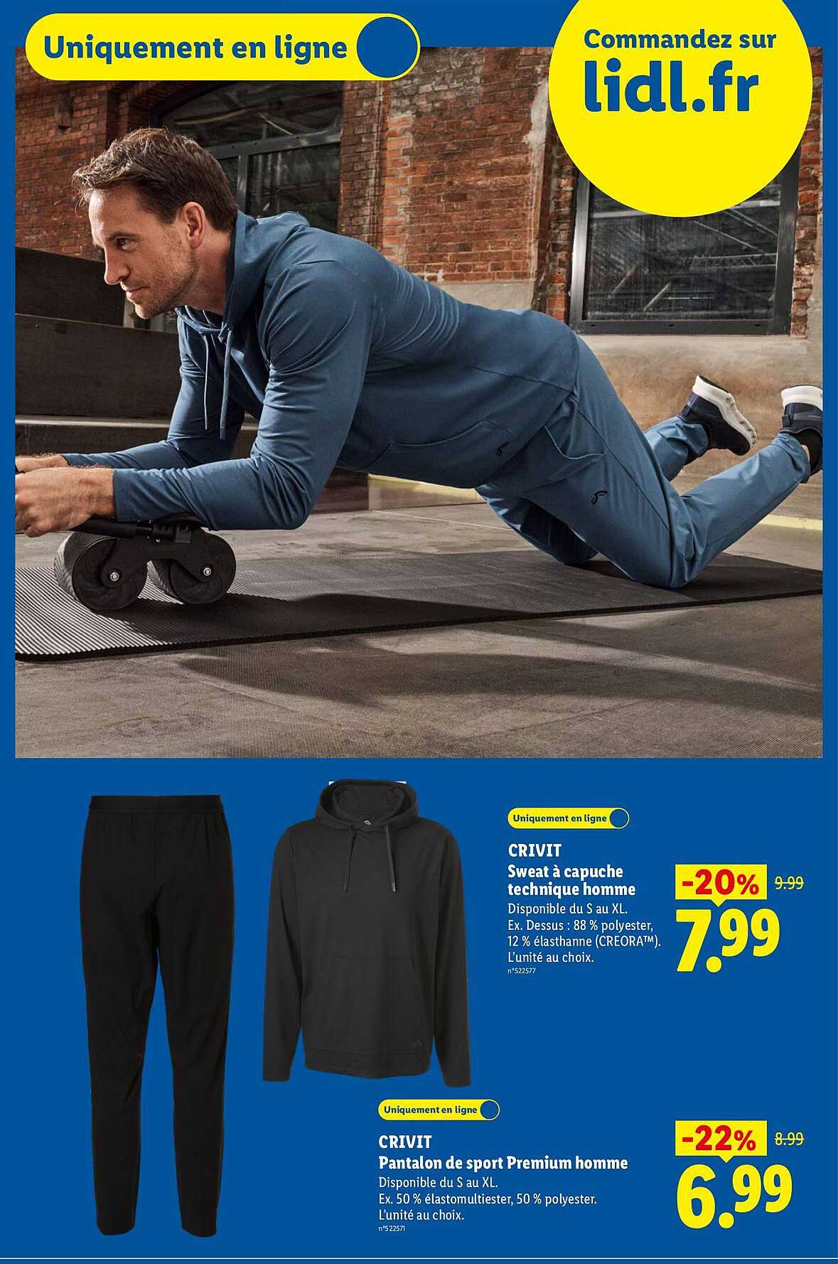 CRIVIT Sweat à capuche technique homme