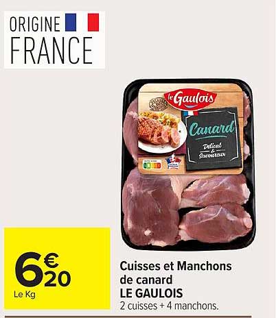 Cuisses et Manchons de canard LE GAULOIS 2 cuisses + 4 manchons.