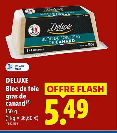 DELUXE Bloc de foie gras de canard 150 g