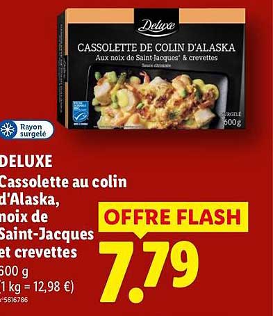 DELUXE Cassolette au colin d'Alaska, noix de Saint-Jacques et crevettes