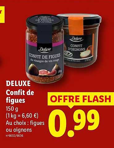DELUXE Confit de figues 150 g (1 kg = 6,60 €) Au choix : figues ou oignons