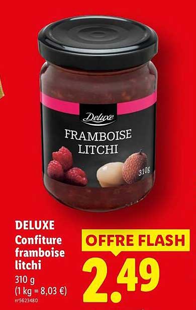 DELUXE Confiture framboise litchi 310 g