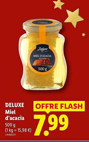 DELUXE Miel d'acacia 500 g (1 kg = 15,98 €)