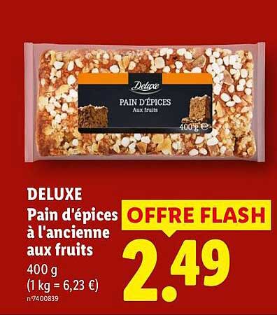 DELUXE Pain d'épices à l'ancienne aux fruits 400 g (1 kg = 6,23 €)