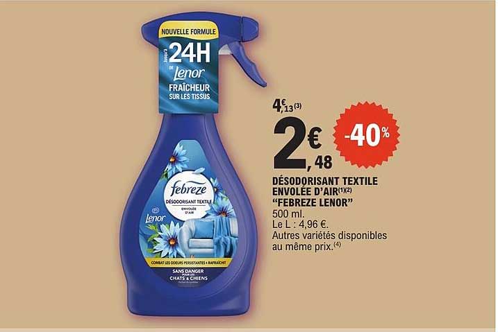 DÉSODORISANT TEXTILE ENVOLEÉ D’AIR "FEBREZE LENOR"