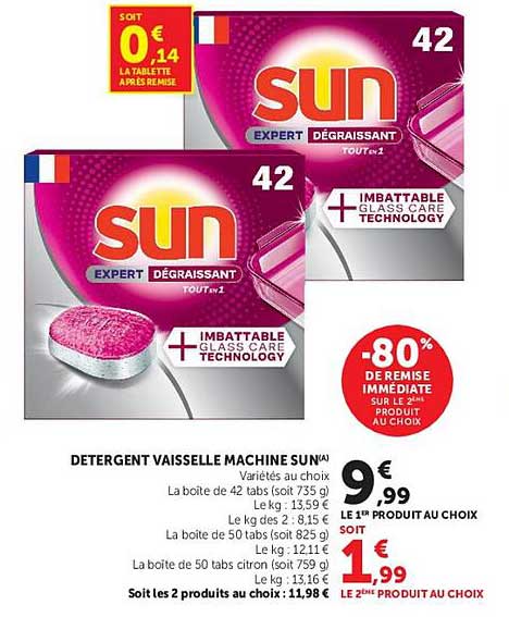 DETERGENT VAISSELLE MACHINE SUN