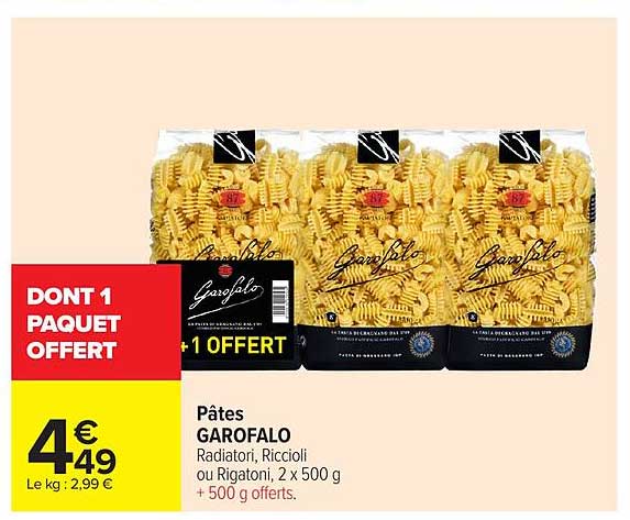 DONT 1 PAQUET OFFERT