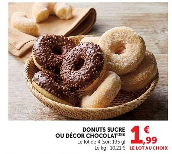 DONUTS SUCRE OU DÉCOR CHOCOLAT(2)(E)