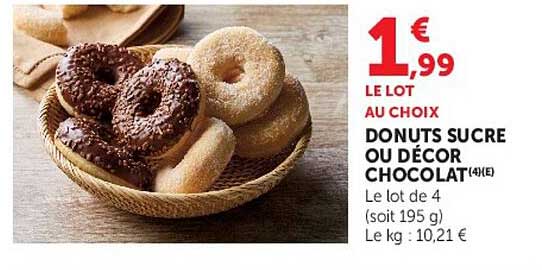 DONUTS SUCRE OU DÉCOR CHOCOLAT(4)(E)