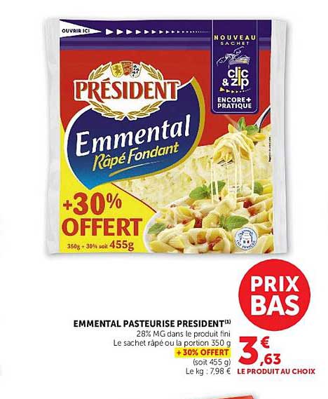 EMMENTAL PASTEURISE PRESIDENT(1)