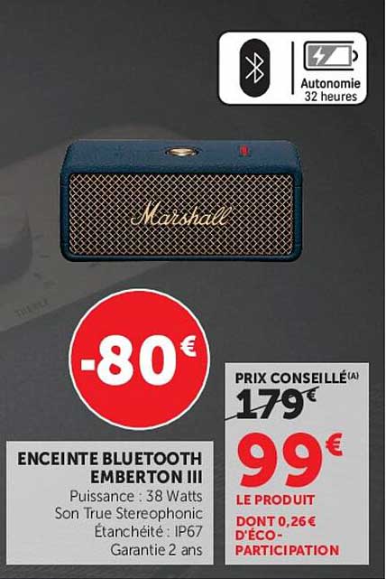 ENCEINTE BLUETOOTH EMBERTON III