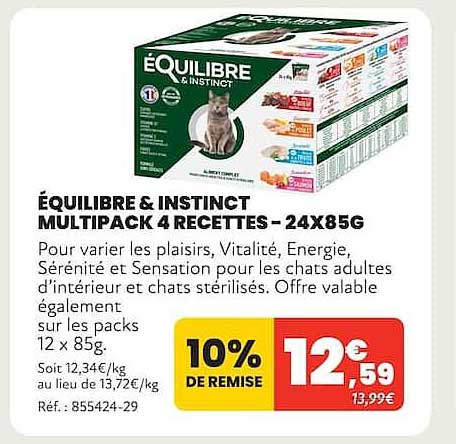 ÉQUILIBRE & INSTINCT MULTIPACK 4 RECETTES - 24X85G