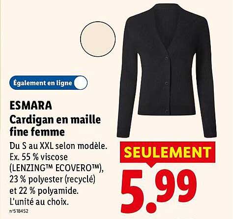 ESMARA Cardigan en maille fine femme