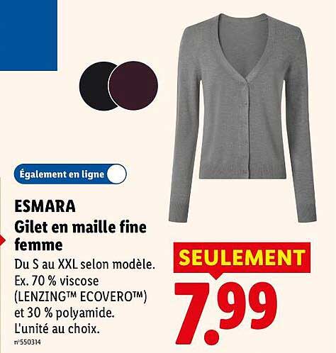 ESMARA Gilet en maille fine femme