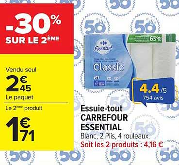 Essuie-tout CARREFOUR ESSENTIAL