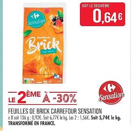 FEUILLES DE BRICK CARREFOUR SENSATION