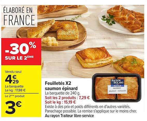 Feuilletés X2 saumon épinard