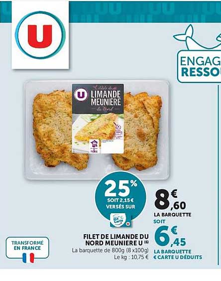 FILET DE LIMANDE DU NORD MEUNIERE U