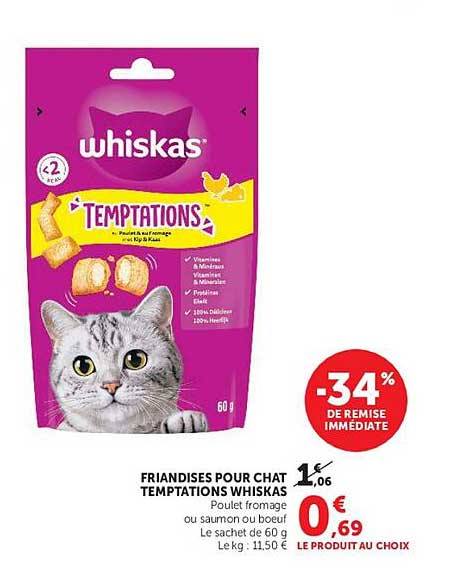 FRIANDISES POUR CHAT TEMPTATIONS WHISKAS