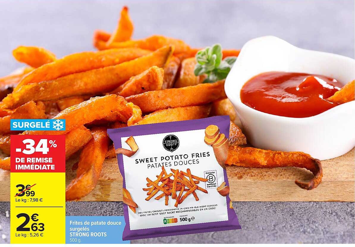 Frites de patate douce surgelés STRONG ROOTS 500 g