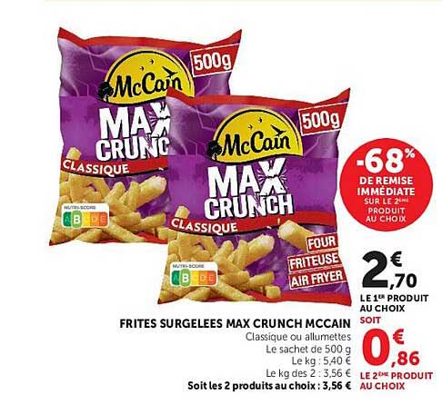 FRITES SURGELEES MAX CRUNCH MCCAIN