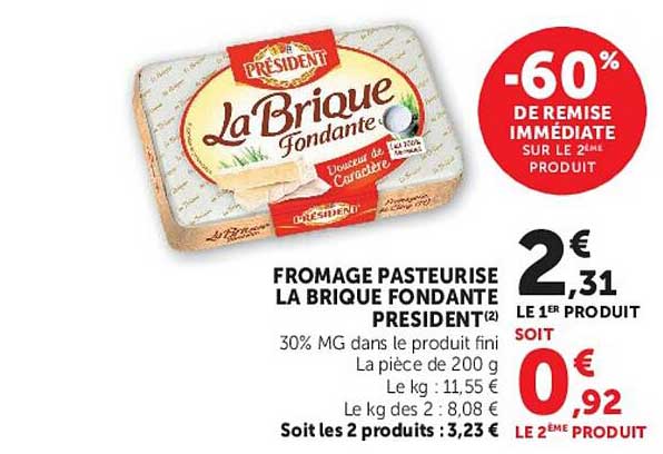 FROMAGE PASTEURISÉ LA BRIQUE FONDANTE PRÉSIDENT(2)