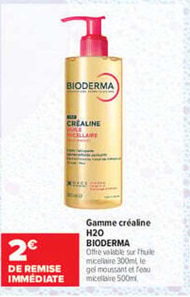 Gamme créaline H2O BIODERMA