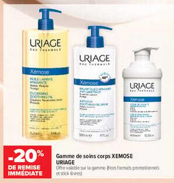 Gamme de soins corps XEMOSE URIAGE