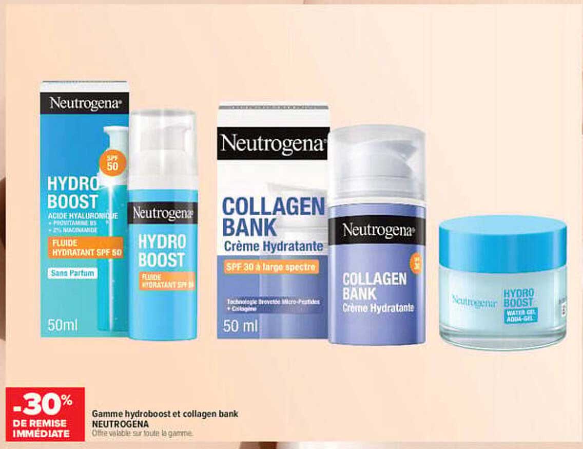 Gamme hydroboost et collagen bank NEUTROGENA