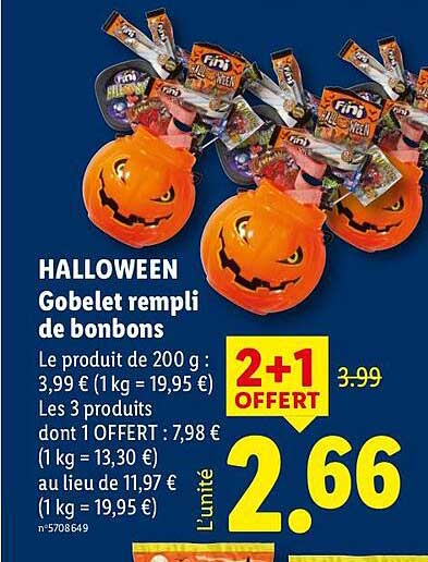 HALLOWEEN Gobelet rempli de bonbons