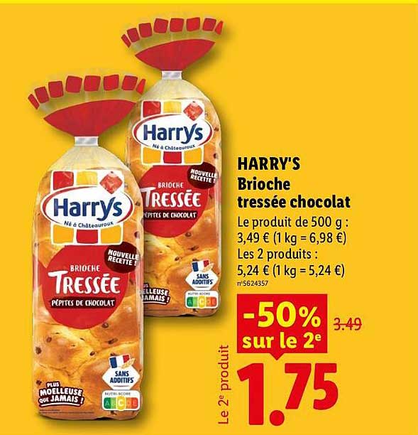 HARRY'S Brioche tressée chocolat