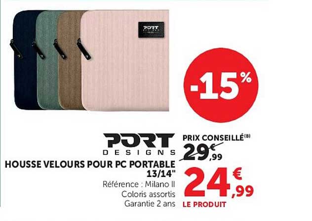 HOUSSE VELOURS POUR PC PORTABLE 13/14"