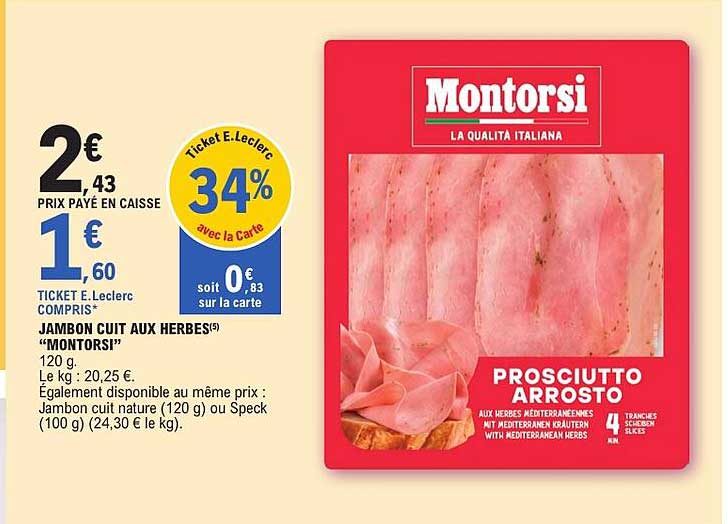 JAMBON CUIT AUX HERBES « MONTORSI »