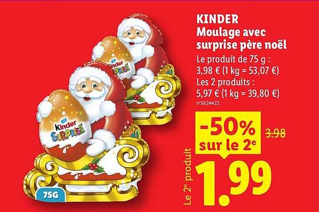 KINDER Moulage avec surprise père noël