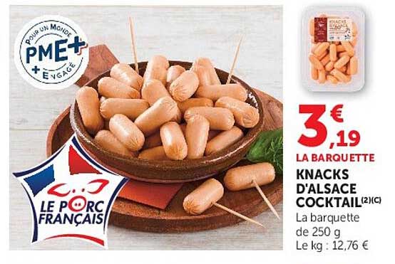 LA BARQUETTE KNACKS D'ALSACE COCKTAIL(2)(C)