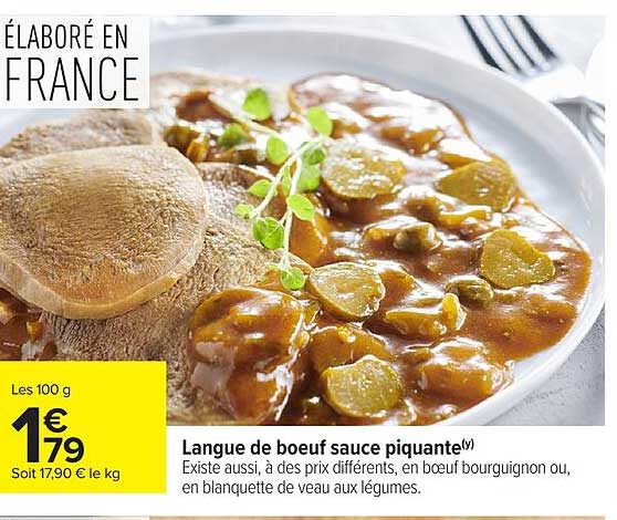 Langue de boeuf sauce piquante(*)