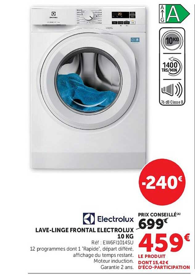 LAVE-LINGE FRONTAL ELECTROLUX 10 KG