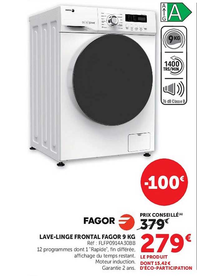 LAVE-LINGE FRONTAL FAGOR 9 KG