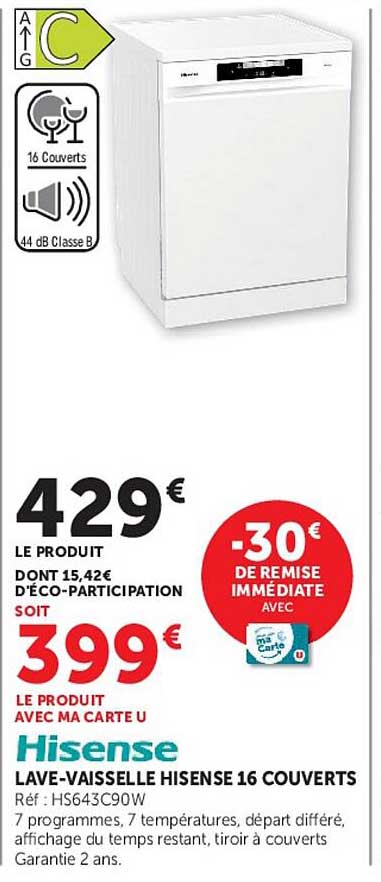 LAVE-VAISSELLE HISENSE 16 COUVERTS