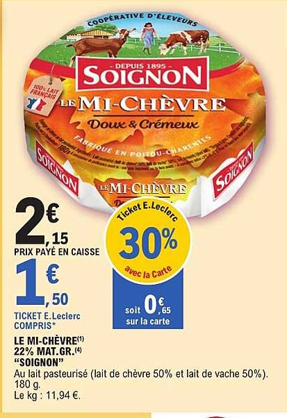 LE MI-CHÈVRE Doux & Crémeux
