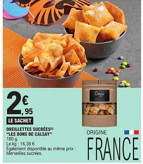 LE SACHET OREILLETTES SUCRÉES «LES DONS DE CALSAY»