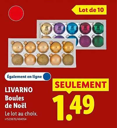 LIVARNO Boules de Noël Le lot au choix.