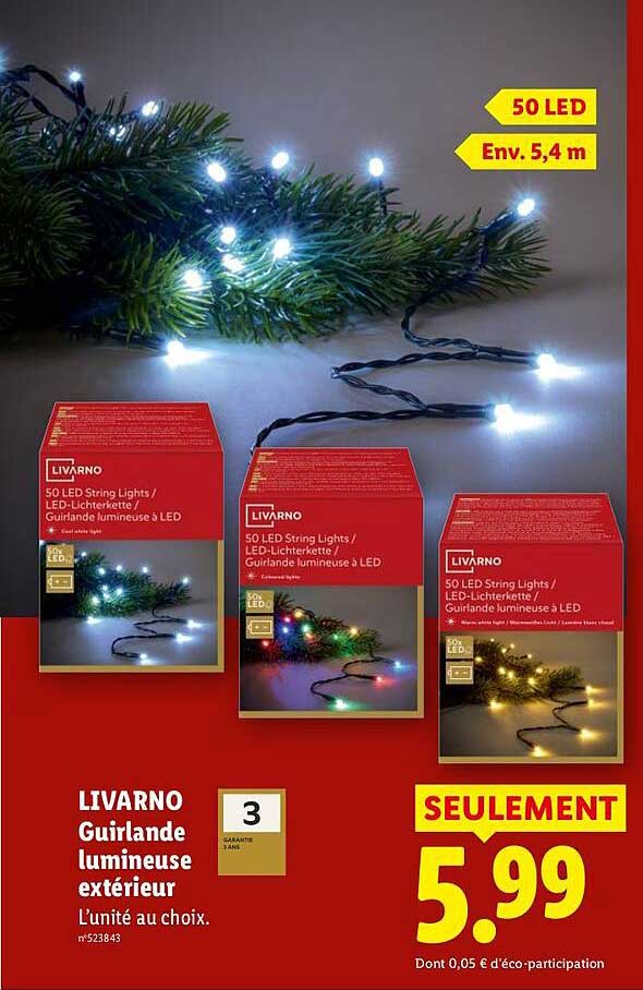 LIVARNO Guirlande lumineuse extérieur