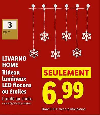 LIVARNO HOME Rideau lumineux LED flocons ou étoiles