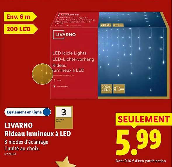 LIVARNO Rideau lumineux à LED